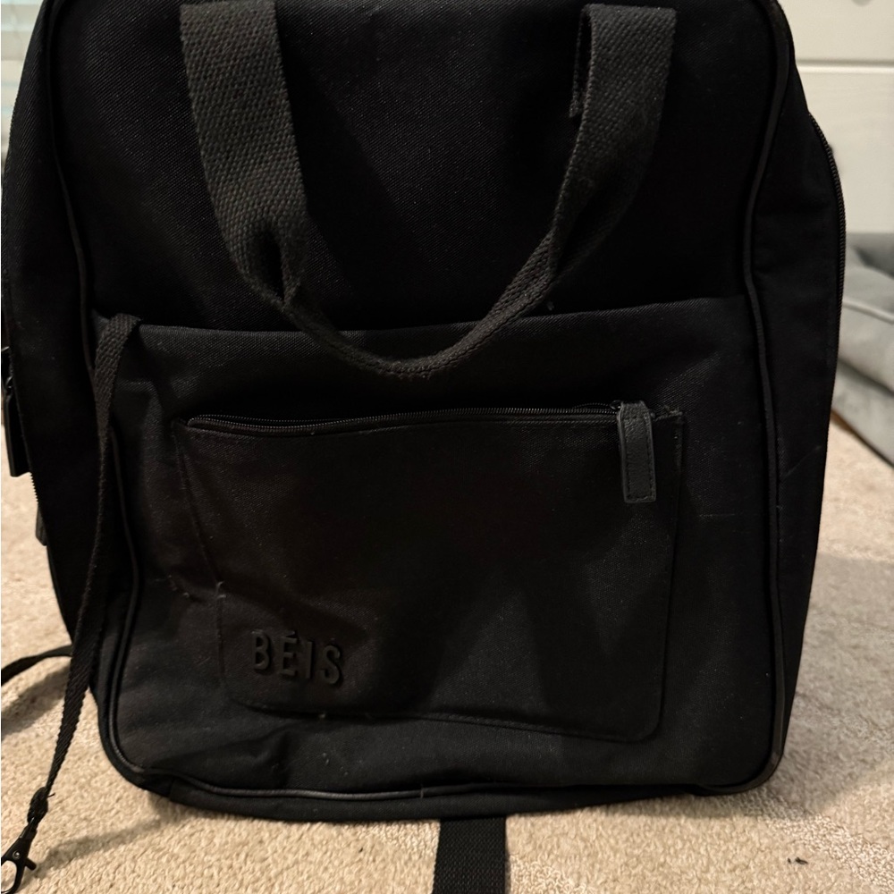 BEIS Black Backpack Structured Minimalist Design